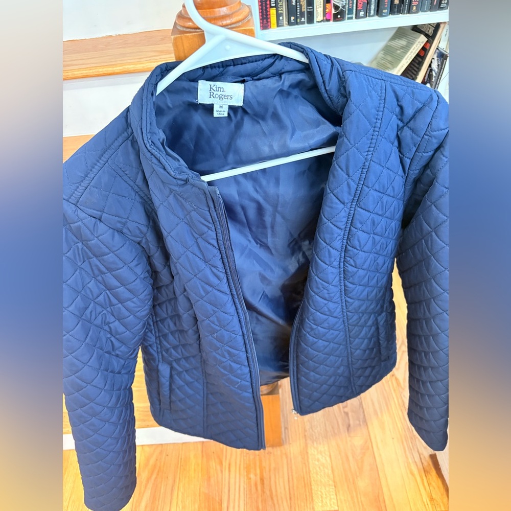 Kim Rogers Women's Dark Blue Quilted Puffer Jacket